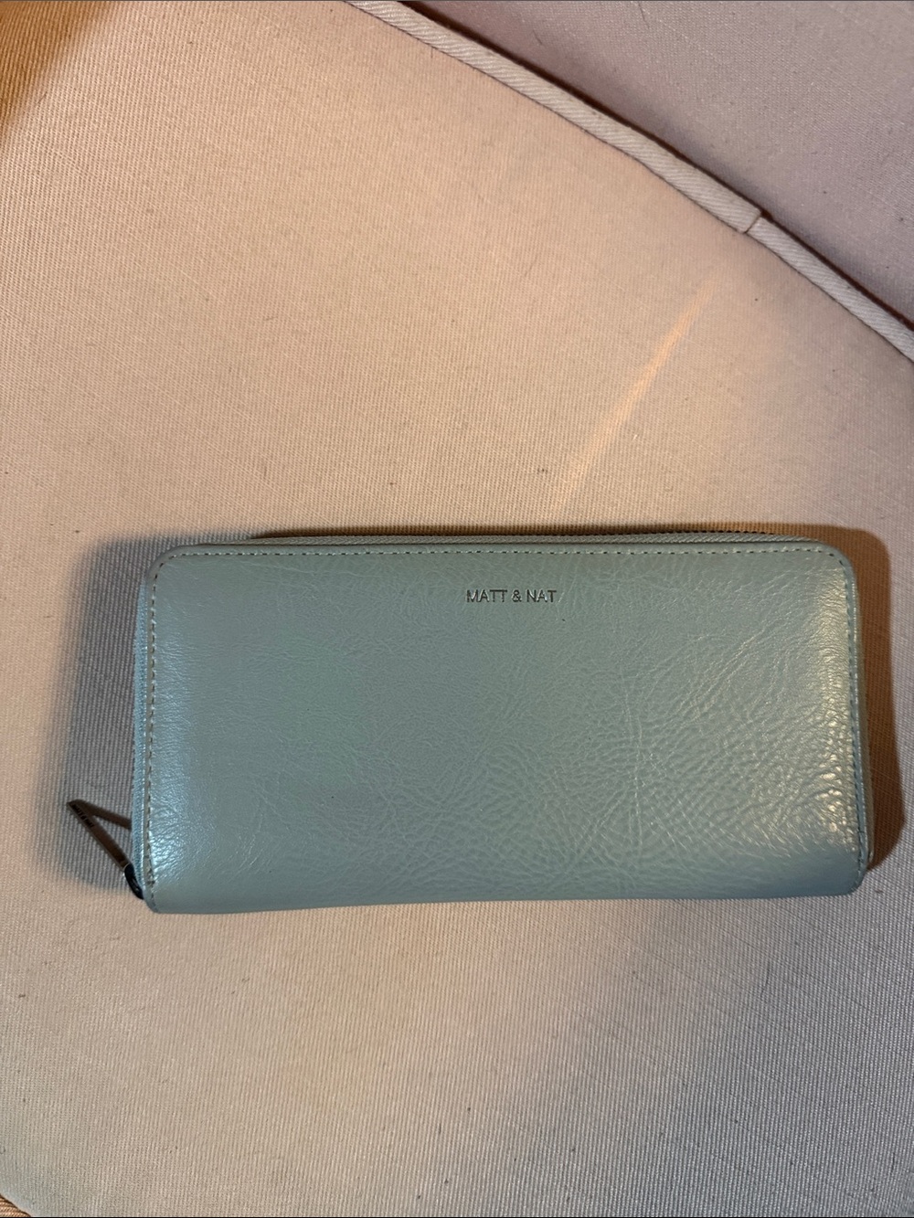 Matt & Nat Pale Blue Zip-Around Vegan Leather Wallet